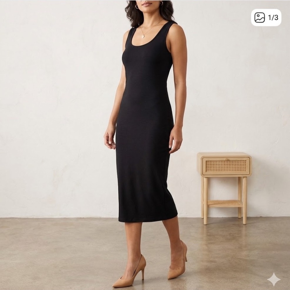 Zac Posen Sleek Black Maxi Tank Dress